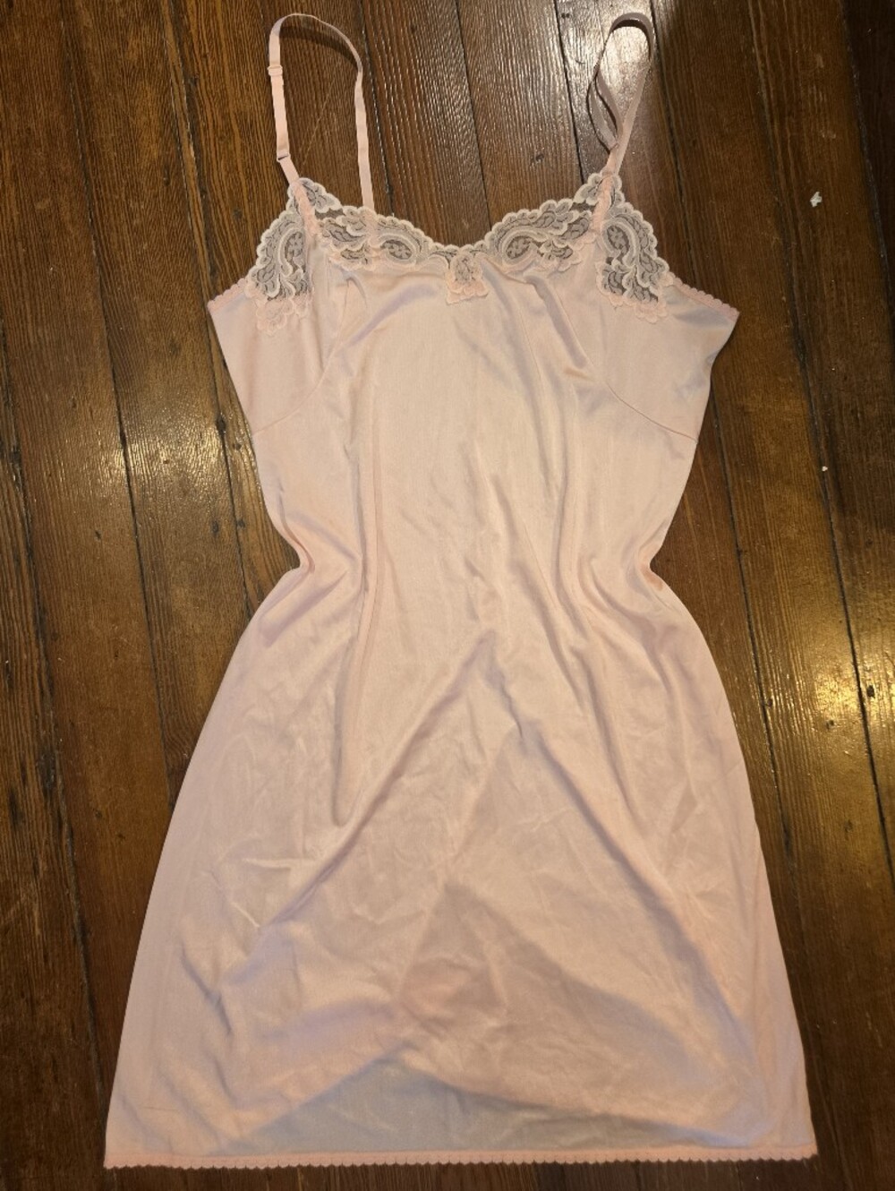 Delicate Baby Pink Lace Trim Slip
